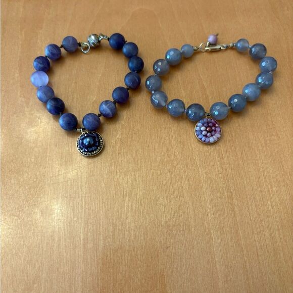 Lot of 2 Sophia Forero Amethyst and Light Purple Beaded Bracelets - Picture 1 of 11